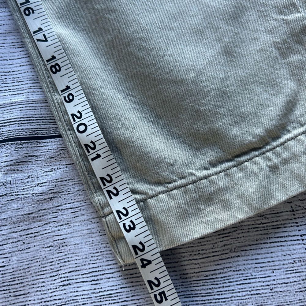 American Eagle Wide Leg Crop button fly patch pockets green jeans size 2 regular - Picture 15 of 15